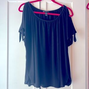 INC COLD SHOULDER TOP BLACK 1X  SALE